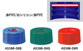 PTFE/Red Rubber ,Septa have been built in.